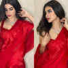 Mouni Roy Enticing Looks In Red Saree