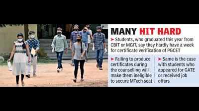 With no certs, CBIT & MGIT students may lose job offers