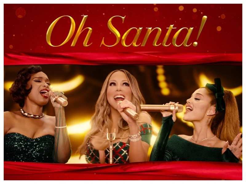 Watch Mariah Carey Ariana Grande And Jennifer Hudson Come Together In Perfect Harmony For Christmas Special Oh Santa English Movie News Times Of India