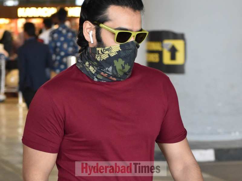 Spotted: Ram Pothineni arrives at Hyderabad looking stylish in comfy