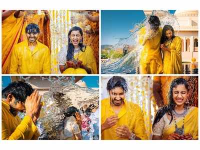PICS: Niharika Konidela and Chaitanya Jonnalagadda's wedding day began with a splash