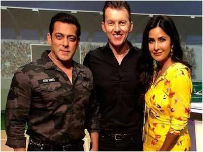 Salman Khan, Brett Lee and Katrina Kaif are all smiles in this throwback picture