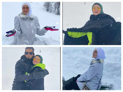 Sana Khan’s honeymoon pictures from Gulmarg are a viral hit
