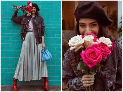 Sonam Kapoor is giving us major winter fashion goals as she poses for the lens in an uber-cool outfit - view photos