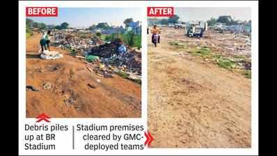 Guntur civic body clears garbage from BR Stadium