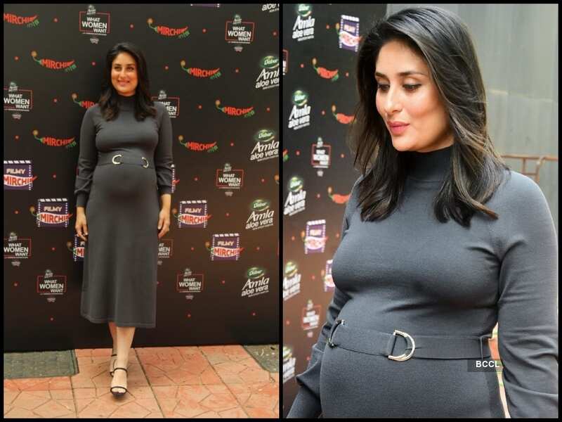 Mom To Be Kareena Kapoor Khan Looks Effortlessly Beautiful As She Stuns In A Grey Chic Dress See Photos Hindi Movie News Times Of India