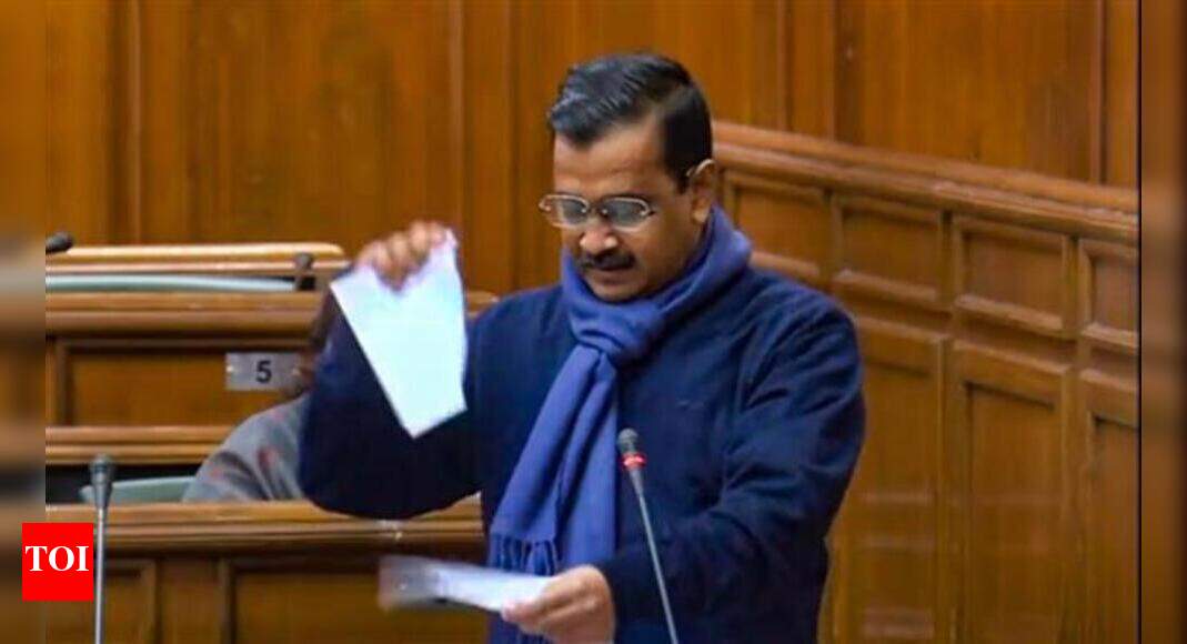 Arvind Kejriwal tears up copies of farm laws in Delhi assembly | India News - Vimarsana News