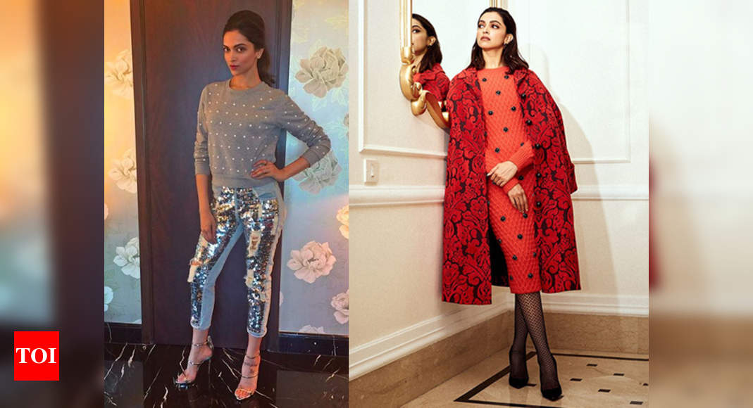 Deepika padukone shop in red sweater