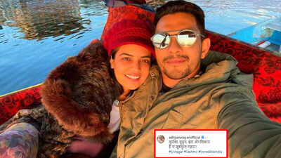 Aditya Narayan drops another adorable picture from their Kashmir honeymoon enjoying Shikara ride with wifey Shweta Agarwal