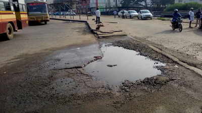 Tambaram Railway Station Road in bad condition