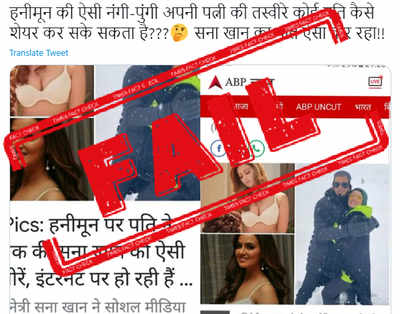 400px x 314px - FAKE ALERT: Old photos of Sana Khan viral as 'nude pics' posted by her  husband - Times of India