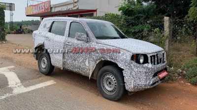 3rd Gen Mahindra Scorpio Low Specced Variant Spied Times Of India