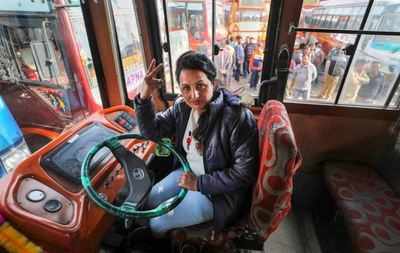 J&K’s first woman bus driver makes her debut, ignores stares