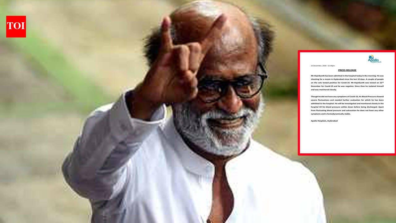 Superstar Rajinikanth's health is ‘progressing well’, doctors advice ...