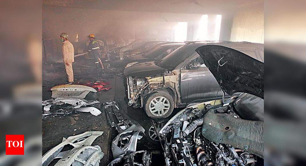 Fire at Maruti showroom, 26 cars damaged | Ghaziabad News - Times of India