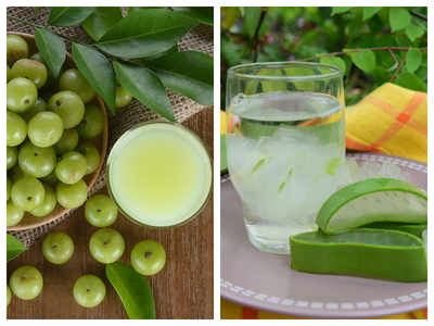 How to make fresh Amla and Aloe Vera juice at home