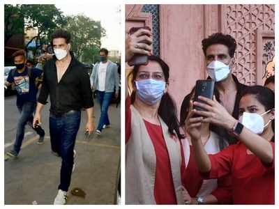 Photos: Akshay Kumar SPOTTED on a day out in Juhu; stops to take selfies with adoring fans