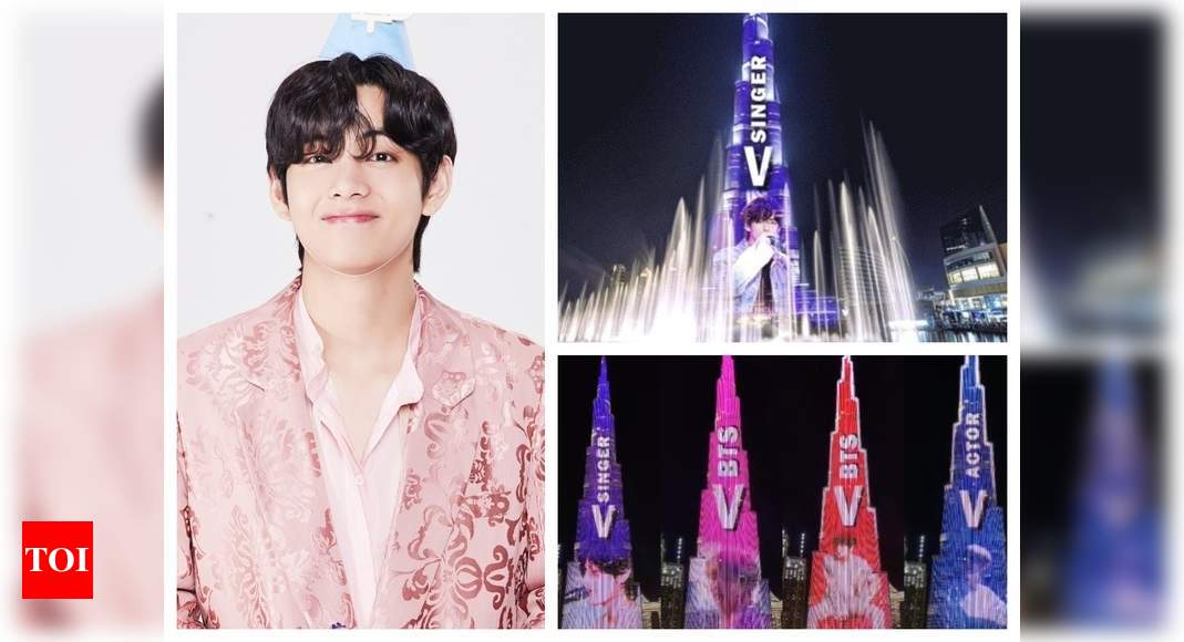 Bts Kim Taehyung Aka V Creates History As First K Pop Star To Feature On Burj Khalifa Army Says We Purple You K Pop Movie News Times Of India