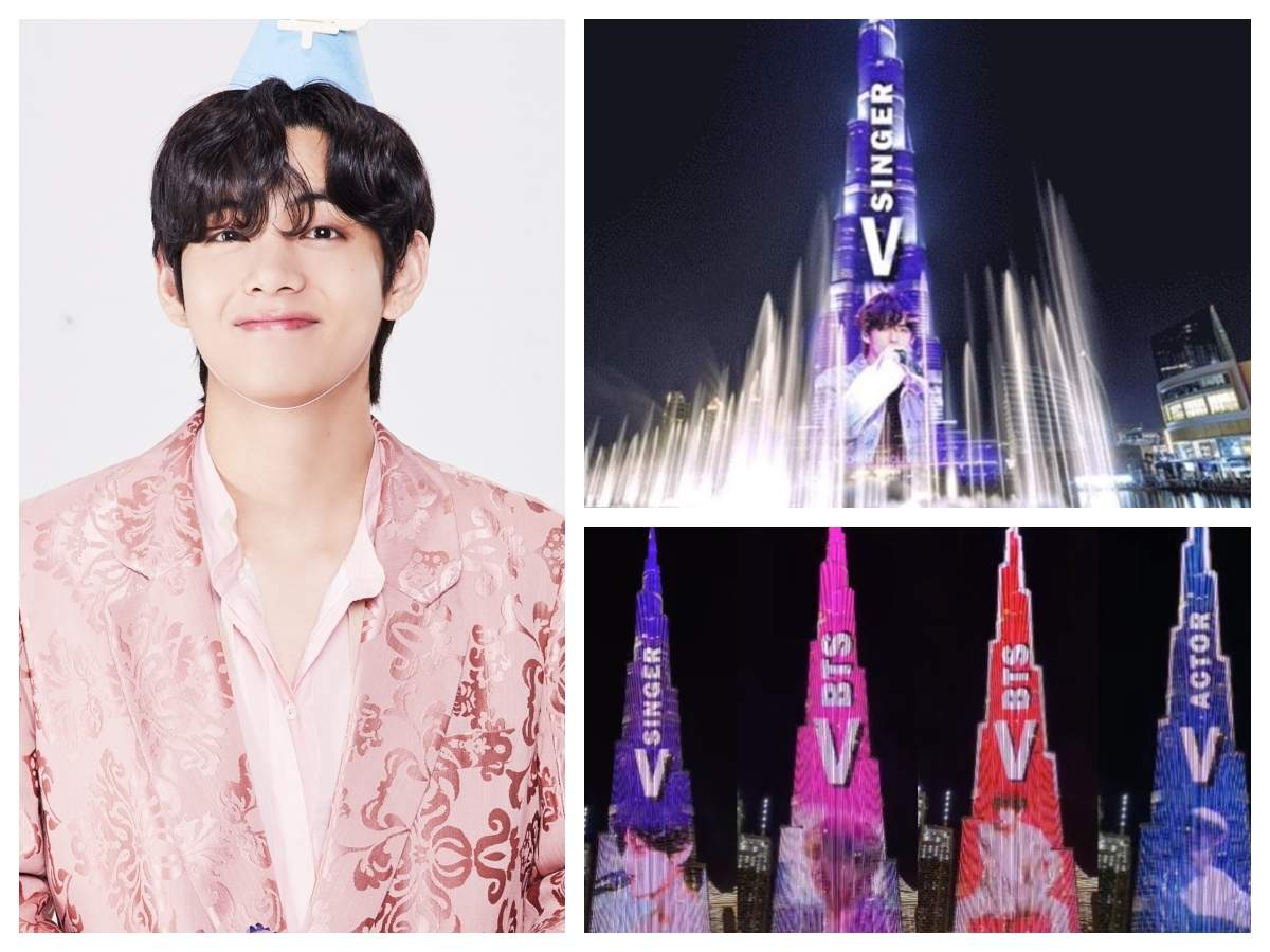 Bts Kim Taehyung Aka V Creates History As First K Pop Star To Feature On Burj Khalifa Army Says We Purple You K Pop Movie News Times Of India