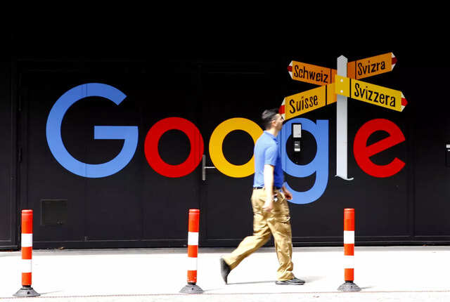 A man walks past a logo of Google in front of at an office building in Zurich, Switzerland on July 1, 2020. A man walks past a logo of Google in front of at an office building in Zurich, Switzerland on July 1, 2020.