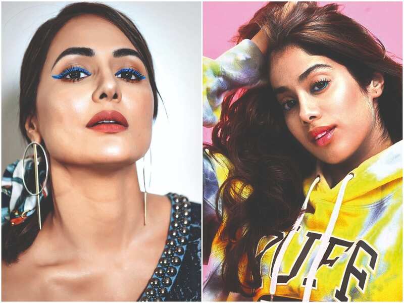 Hina Khan and Janhvi Kapoor wear coloured eyeliner (Pics: Instagram)