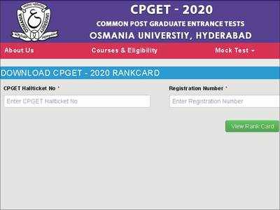 Osmania University releases TS CPGET 2020 rank card; check here