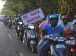 A bike rally held to protest against the marinas