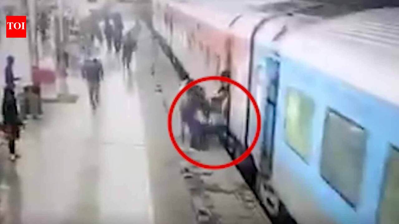 RPF constable saves woman commuter from being crushed under moving ...