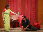 Nagpurians watch a play at an auditorium, after nine months