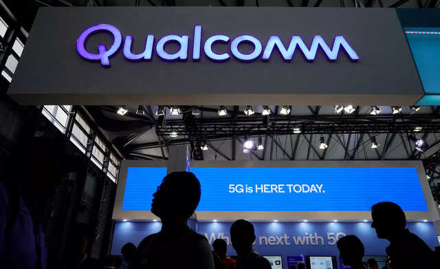 A Qualcomm sign is pictured at the Mobile World Congress in Shanghai, China June 28, 2019. REUTERS/Aly Song/File Photo
