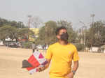 Nagpurians during kite shopping and enjoying kite flying