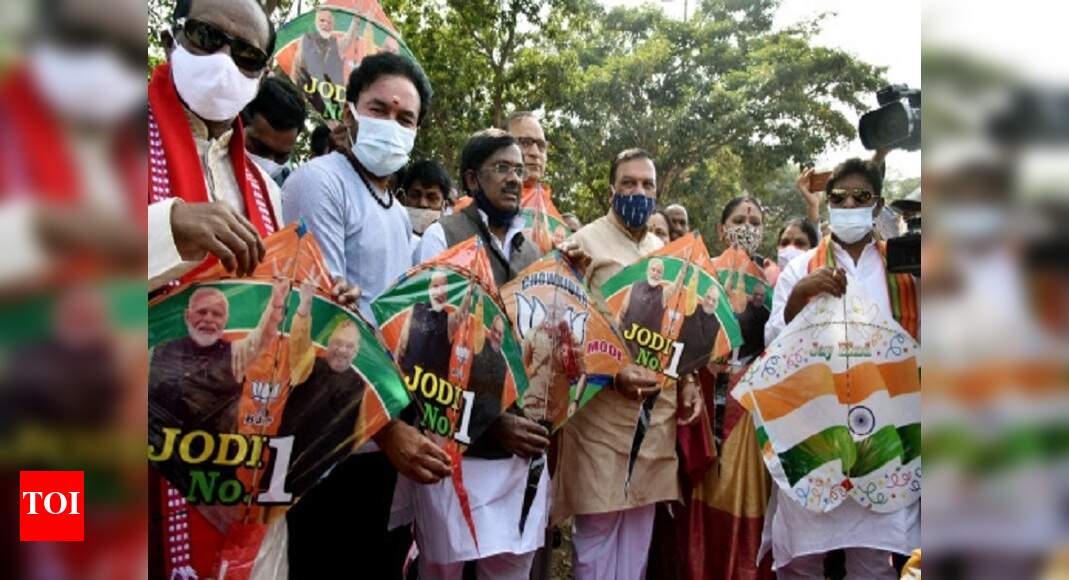 Minister of state G Kishan Reddy takes part in Kite festival in Hyderabad | Hyderabad News