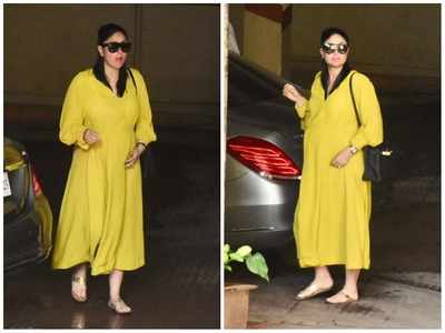 Mom-to-be Kareena Kapoor Khan opts for a stunning yellow outfit as she steps out in the city - view photos