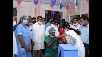 Covid-19 vaccination begins in Telangana