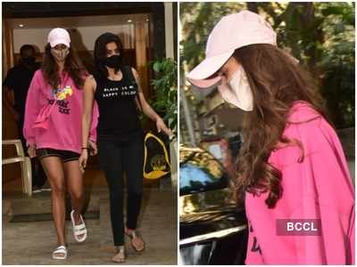 Disha Patani opts for an oversized pink sweatshirt as she gets spotted outside filmmaker Mohit Suri office - view photos