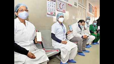 Noida: Many health workers give jab a miss
