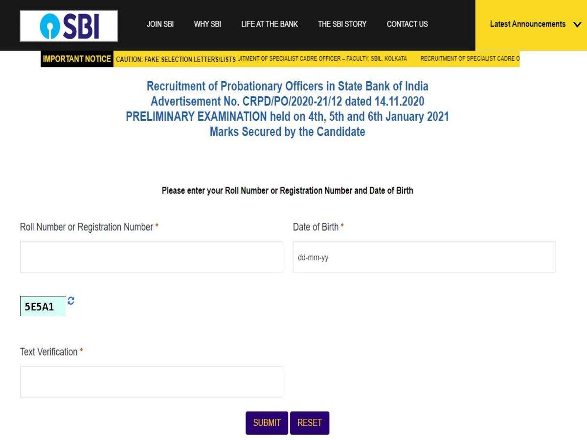 Sbi Po Result For Prelims Declared Here S Direct Link Times Of India