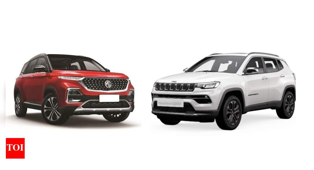 Mg Hector Vs Jeep Compass 21 Facelift Showdown Times Of India