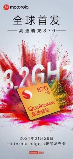 Moto Edge S to launch with Qualcomm Snapdragon 870 processor