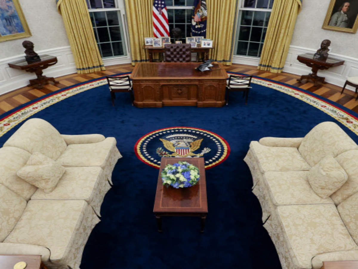 In Pics Us President Joe Biden S Redecorated Oval Office The Times Of India