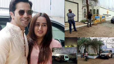 Varun Dhawan and Natasha Dalal wedding: With extra security cover, flex boards and additional CCTV cameras seen at Alibaug venue
