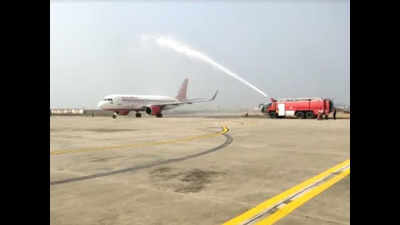 Flight services resume at Agra civil terminal; 19 passengers arrive from Goa on Air India flight