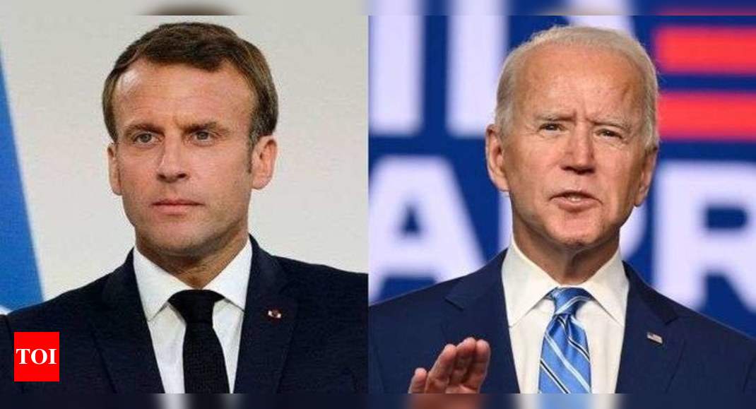 Us President Joe Biden Speaks With French Counterpart Emmanuel Macron Seeks To Cement Us France Ties Times Of India