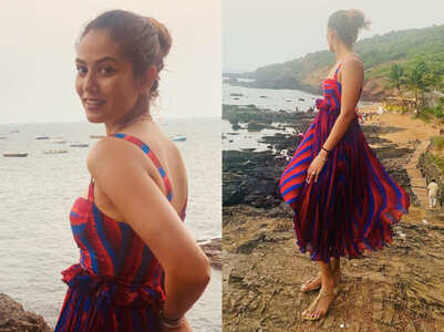 Mira Rajput Kapoor's by the beach bustier and skirt look is so gorgeous