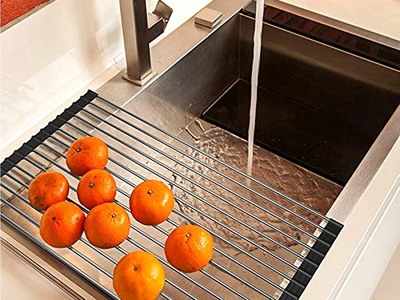 Over-the-sink drain racks for all kinds of washing chores in the kitchen