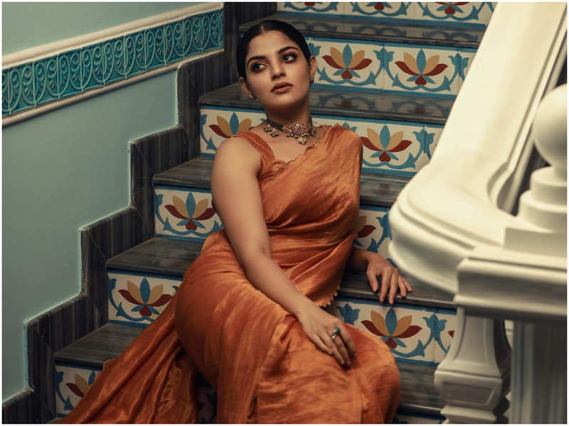 Nikhila Vimal: Nikhila Vimal gives a modern twist to a silk saree | Malayalam Movie News - Times of India