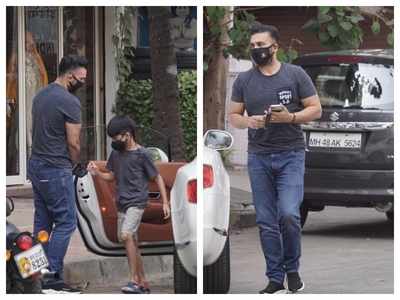 Exclusive! Raj Kundra enjoys some father-son time with Viaan as they go shopping in the city - see pics