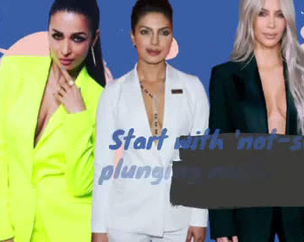 
Take inspo from Lady Gaga, Priyanka Chopra Jonas, Jennifer Aniston; rock the no shirt blazer trend like a boss!

