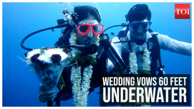 Chennai couple take wedding vows 60 feet underwater