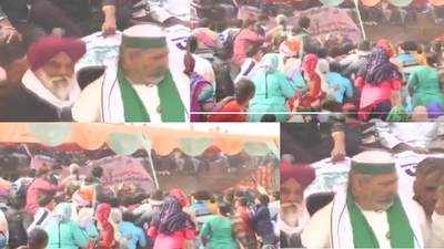 Haryana: Stage collapse at farmers' 'Mahapanchayat' in Jind, leader Rakesh Tikait falls